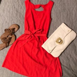 Lightweight orange flowy dress